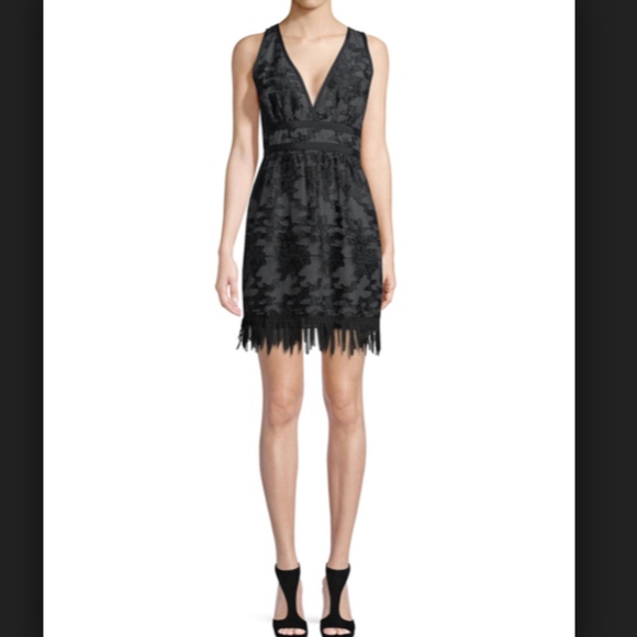 Max Studio Dresses & Skirts - MAX STUDIO Lace Jacquard Fringe-Hem Dress